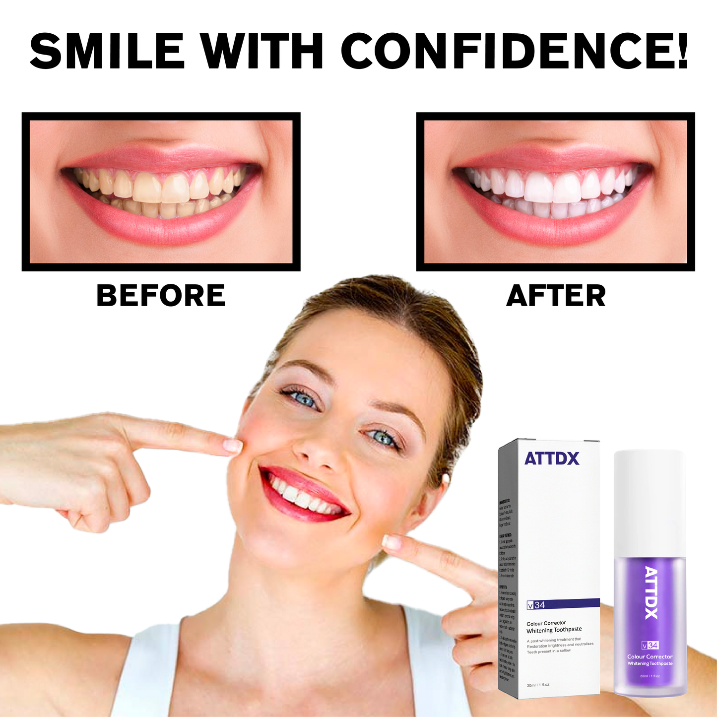 ATTDX V34 ColourCorrector Whitening Toothpaste