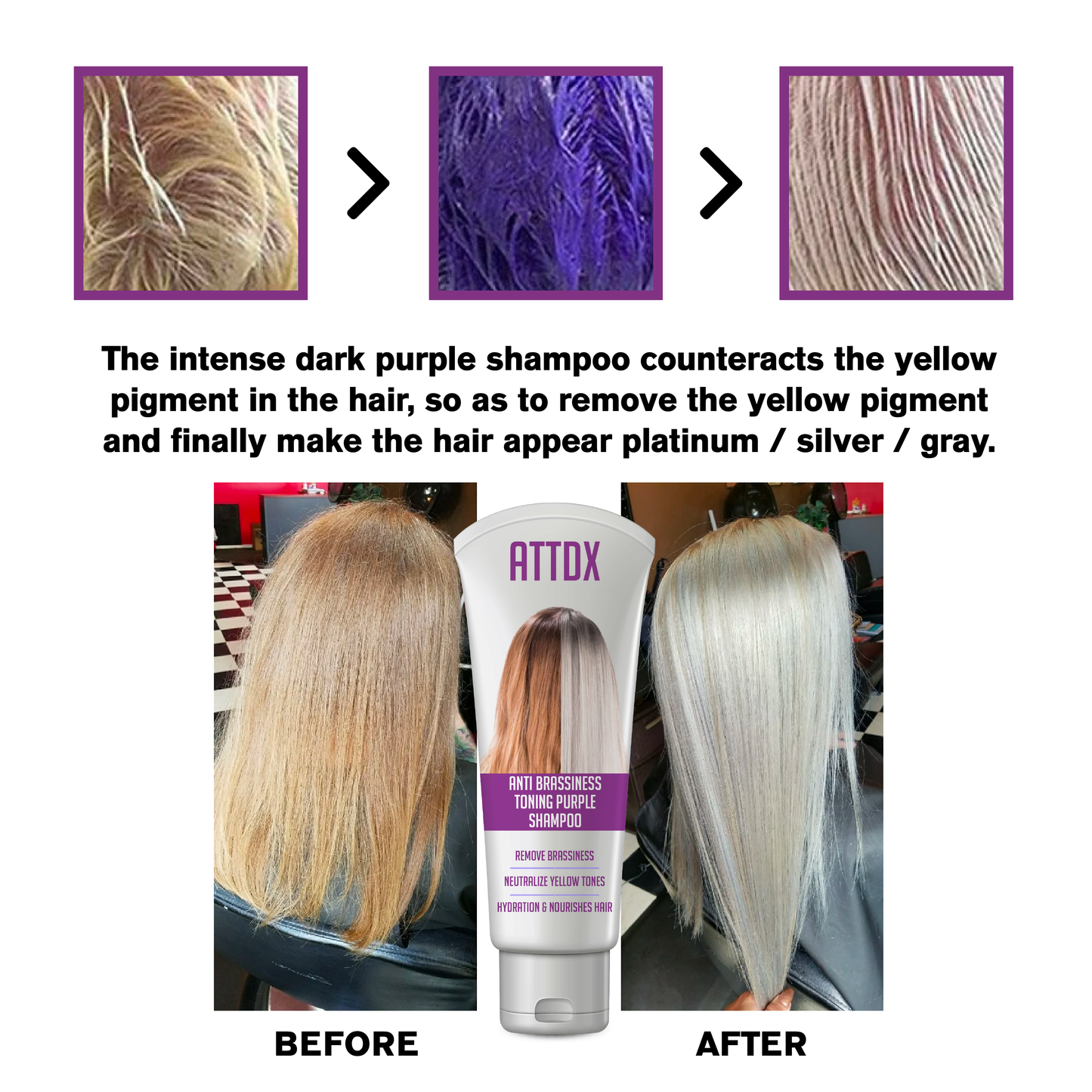 ATTDX AntiBrassiness Toning PurpleShampoo