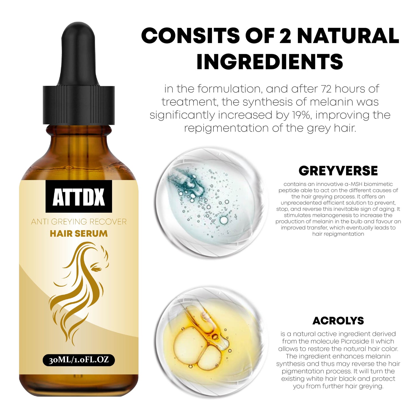 ATTDX AntiGreying Recover Hair Serum