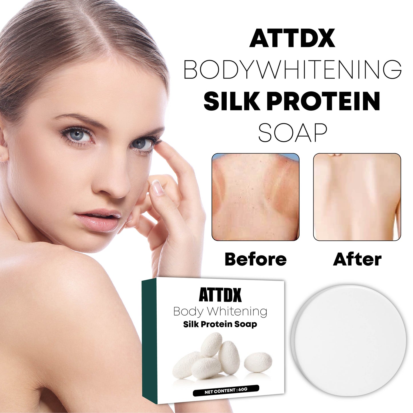 ATTDX BodyWhitening Silk Protein Soap