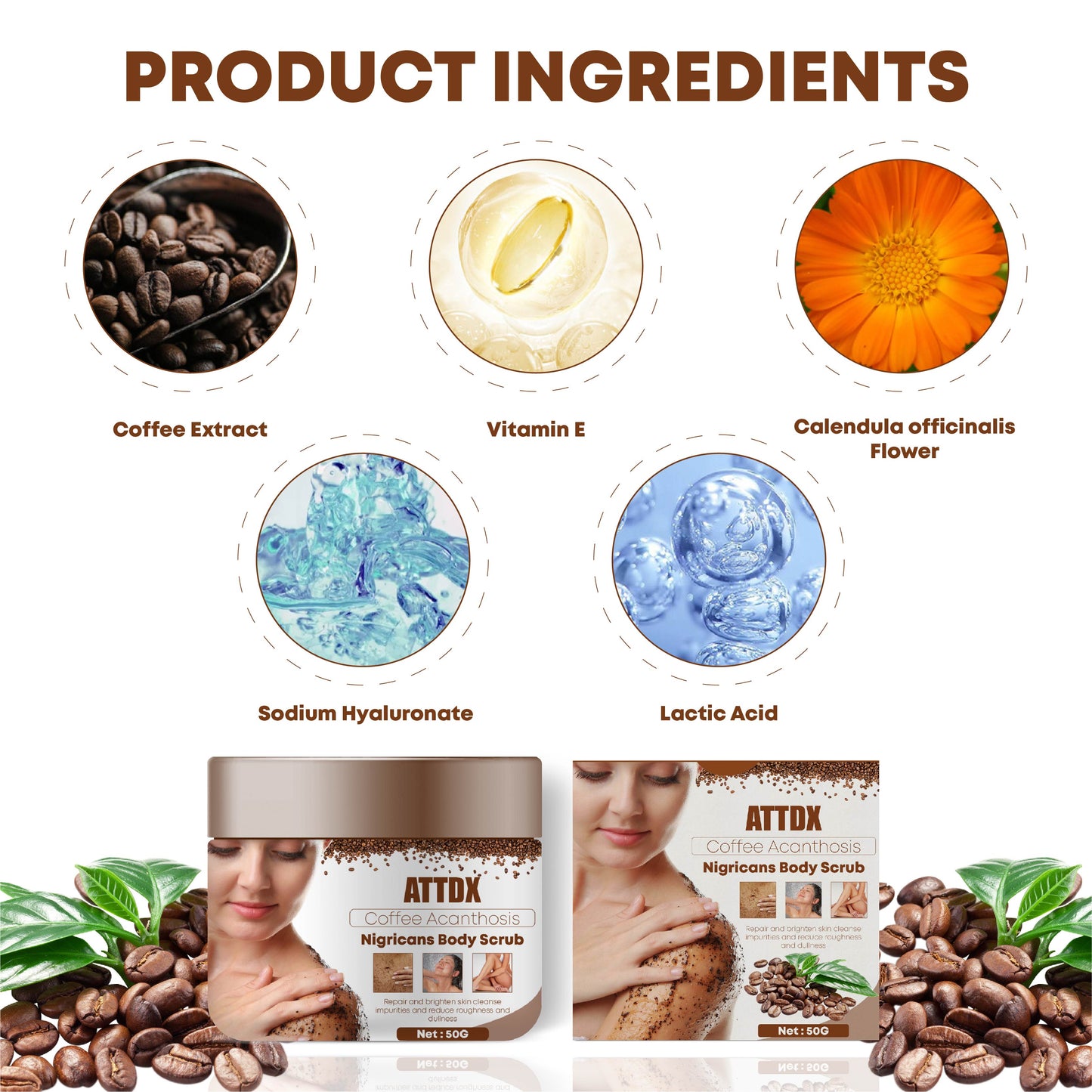 ATTDX Coffee Acanthosis Nigricans BodyScrub