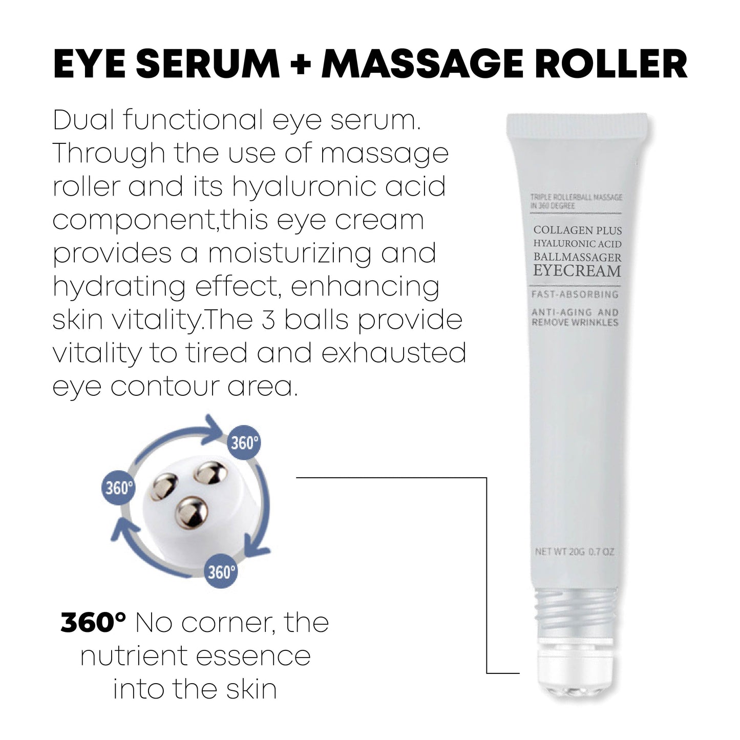 ATTDX CollagenPlus HyaluronicAcid BallMassager EyeCream