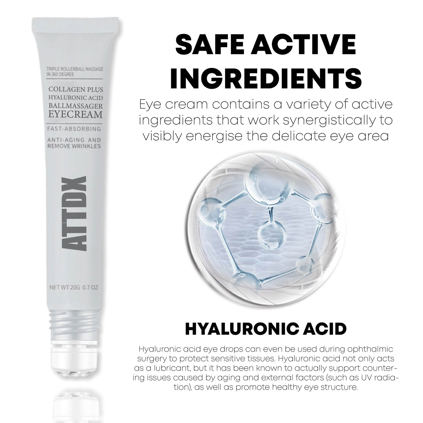 ATTDX CollagenPlus HyaluronicAcid BallMassager EyeCream