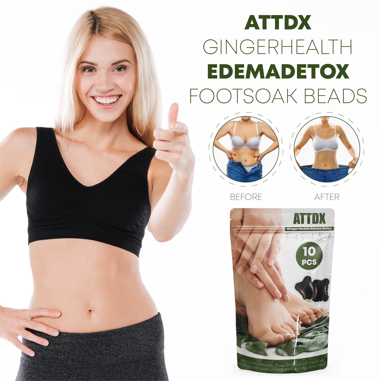 ATTDX GingerHealth EdemaDetox FootSoak Beads