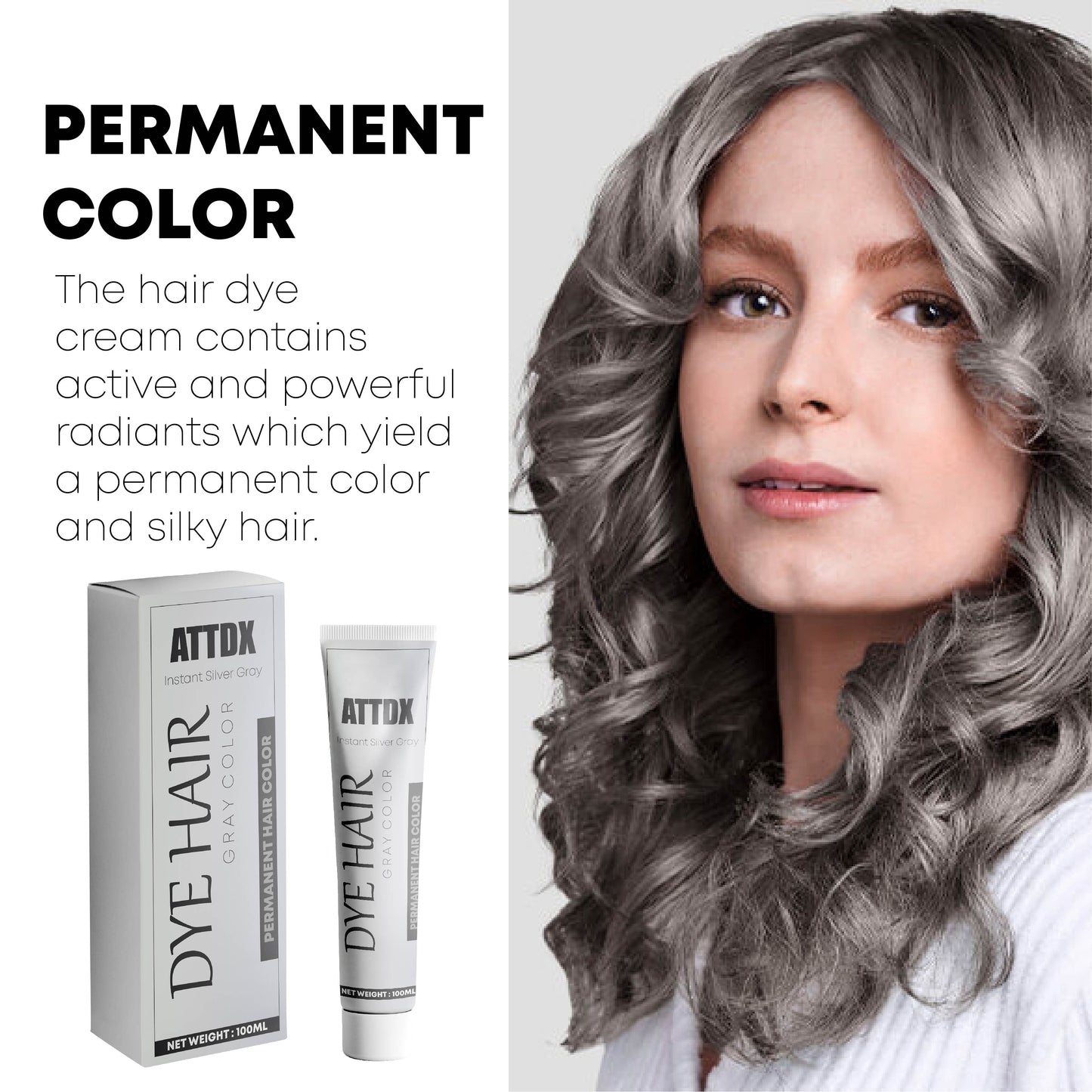 ATTDX Instant SilverGray Hair Dye