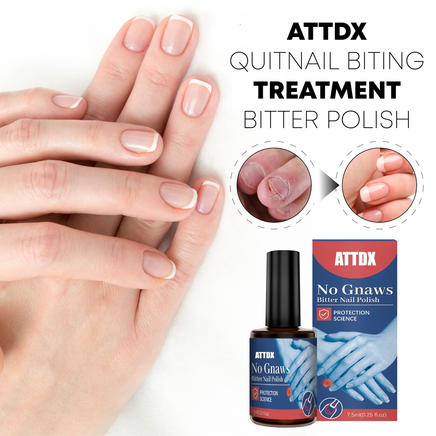 ATTDX QuitNail Biting Treatment Bitter Polish