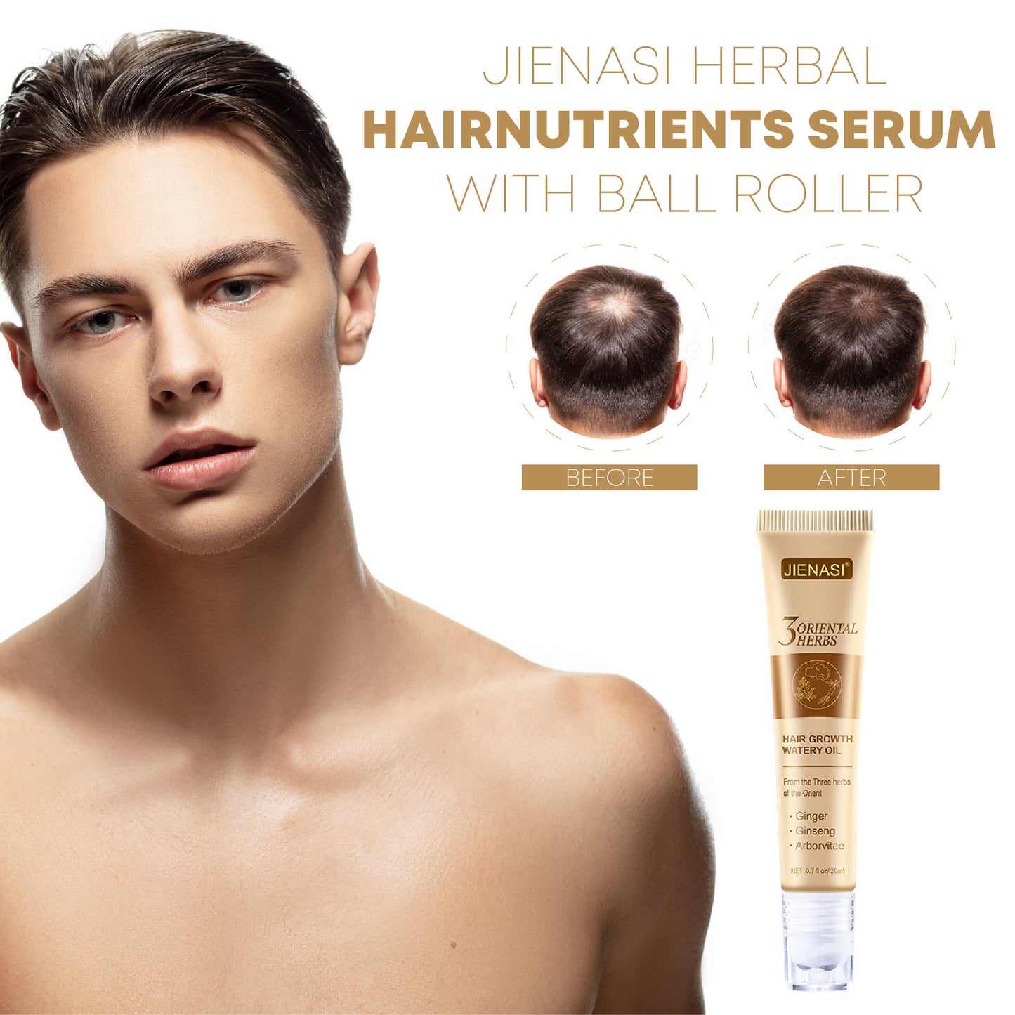 JIENASI Herbal HairNutrients Serum with Ball Roller