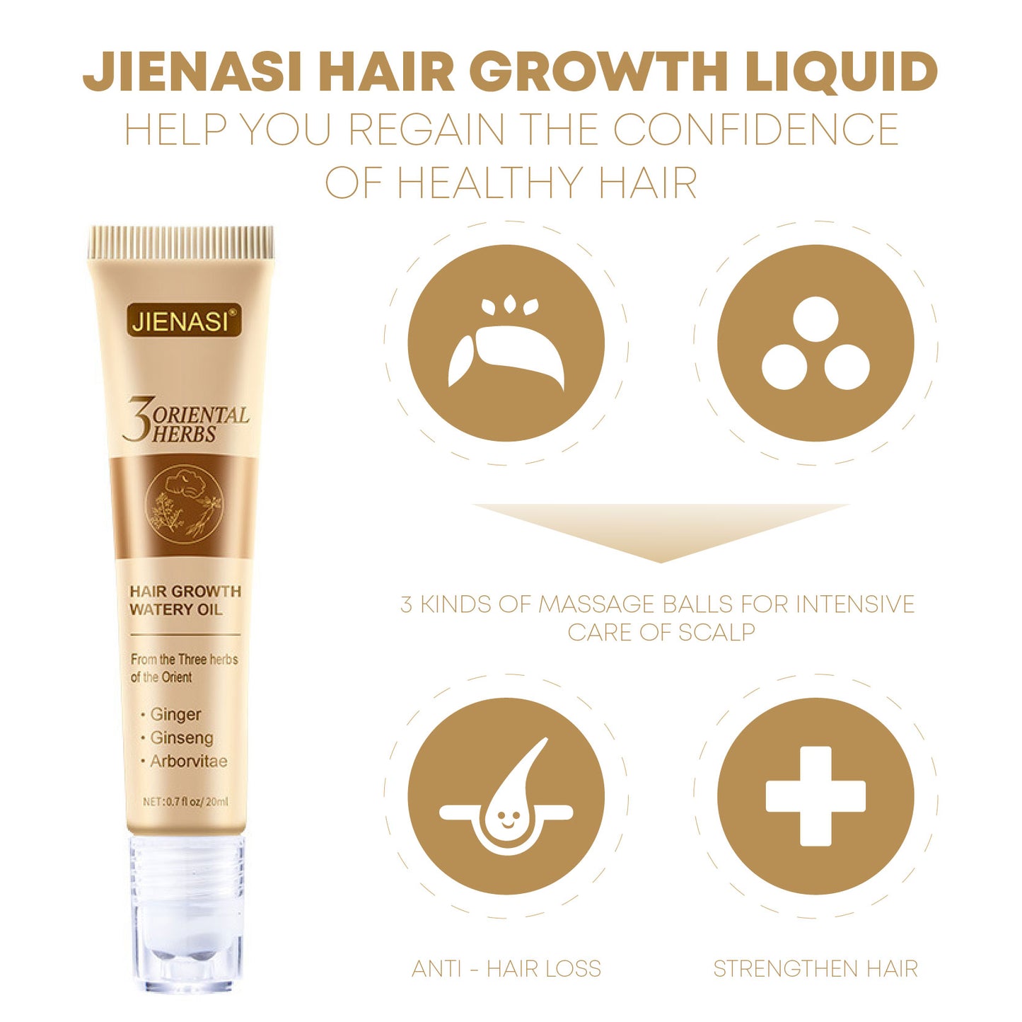 JIENASI Herbal HairNutrients Serum with Ball Roller