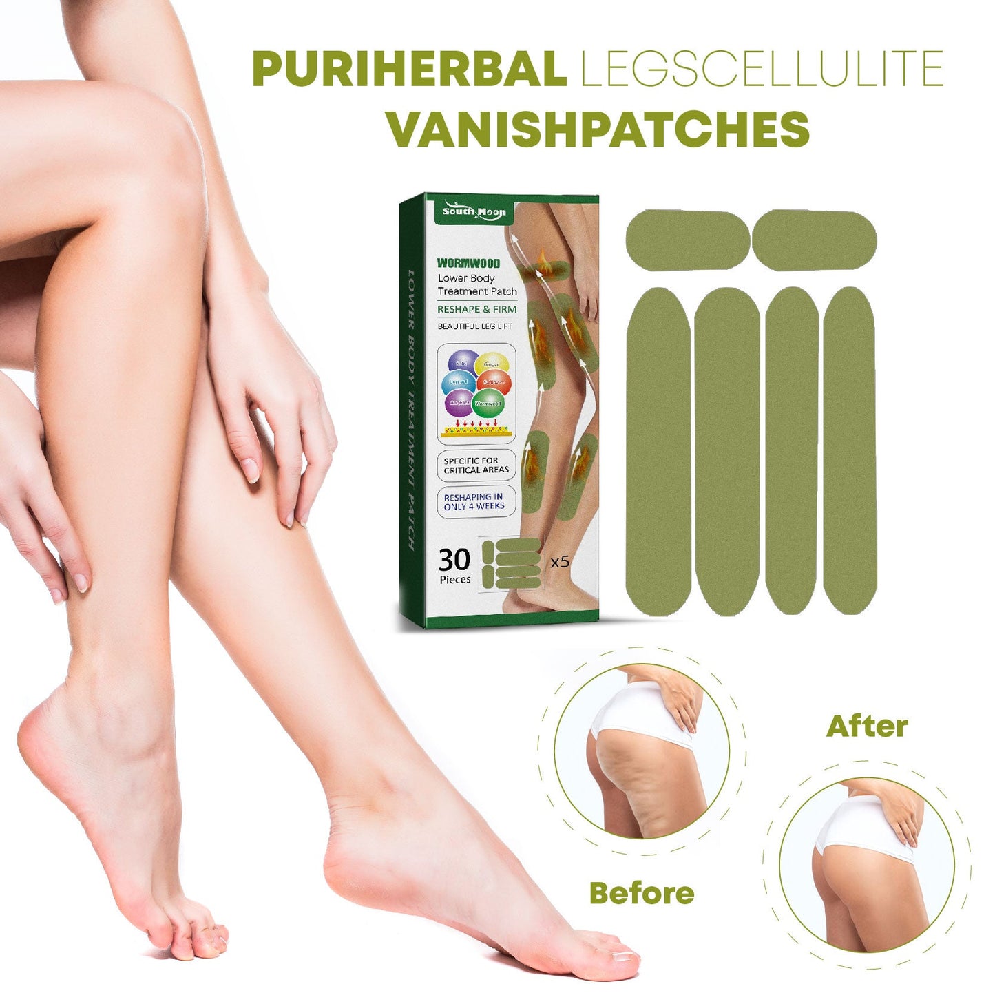 PuriHerbal LegsCellulite VanishPatches