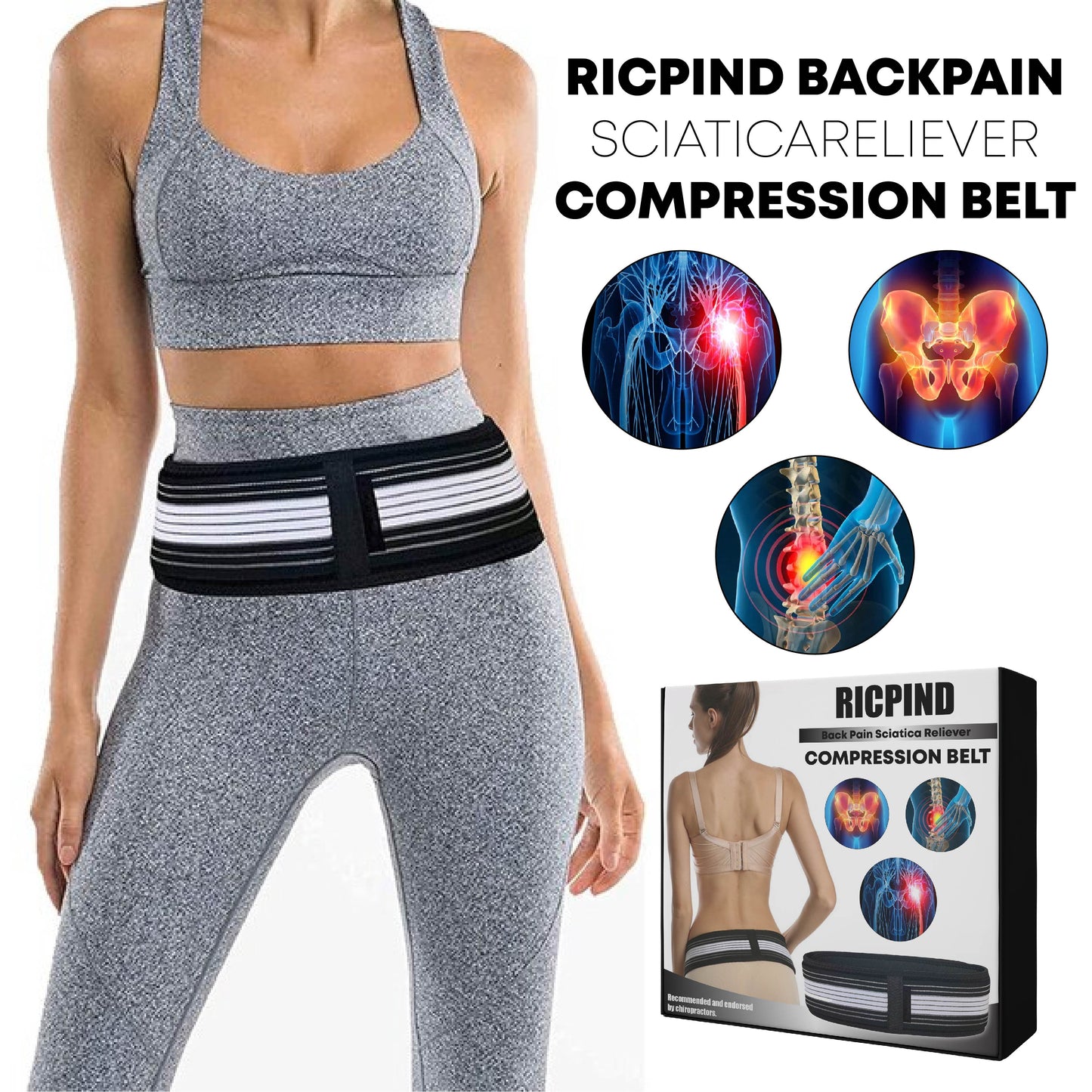 Ricpind BackPain SciaticaReliever Compression Belt